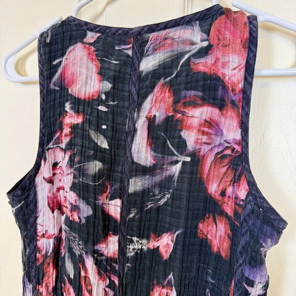 Theory Sleeveless Silk Blend Floral Dress Size 6 V-Neck Fit & Flare Midi - Picture 7 of 12